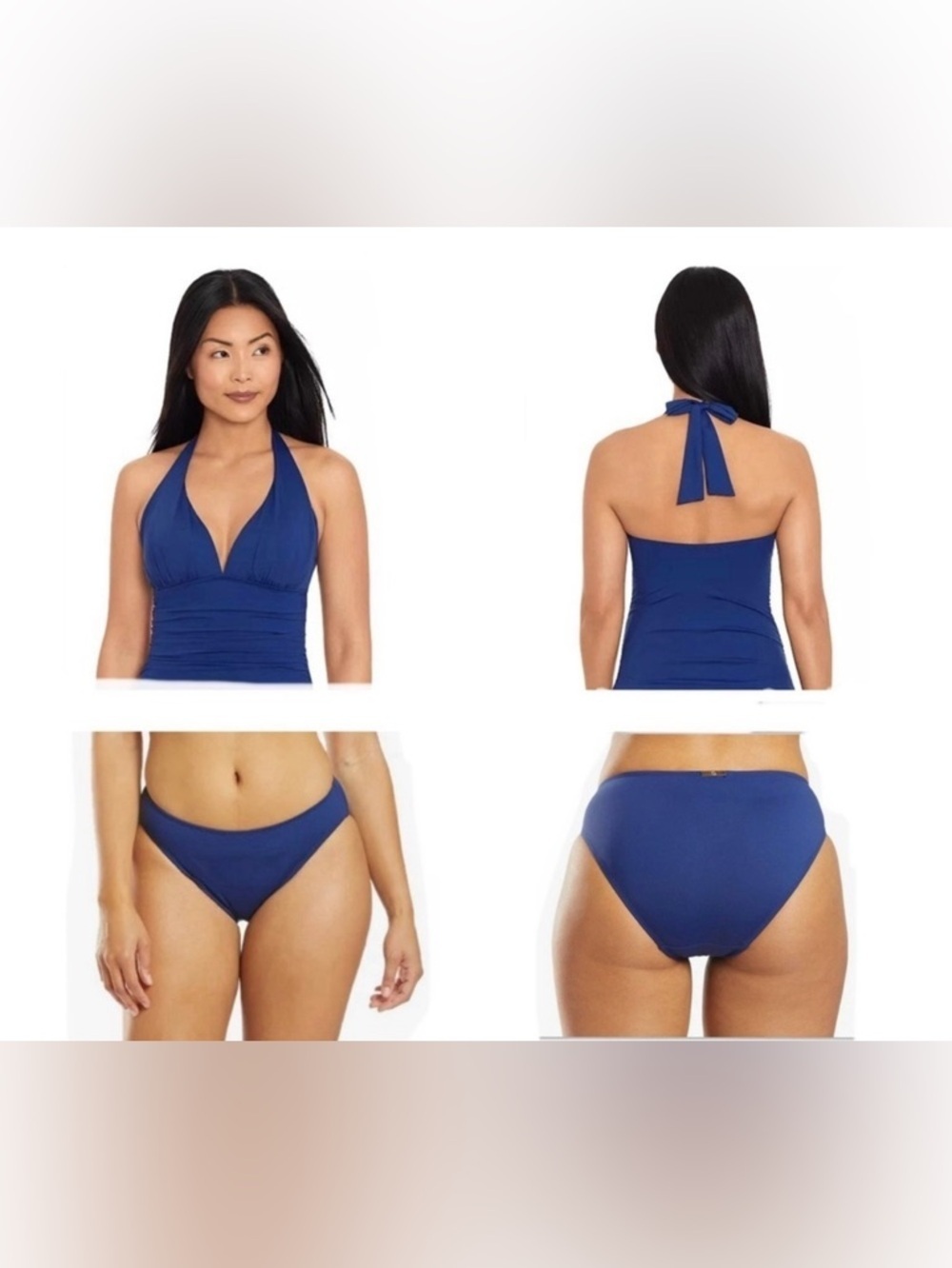 Lauren Ralph Lauren Blue Bikini with Halter Neck Tankini and Bikini Bottom